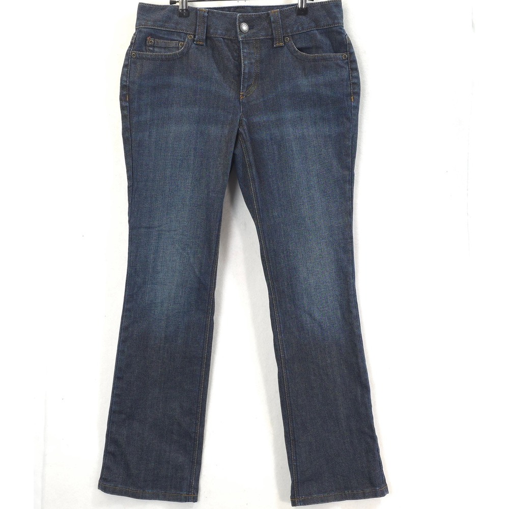 Ann Taylor Jeans Curvy Fit Lindsay Waist Embroidered Blue Women 10 Classic Boho